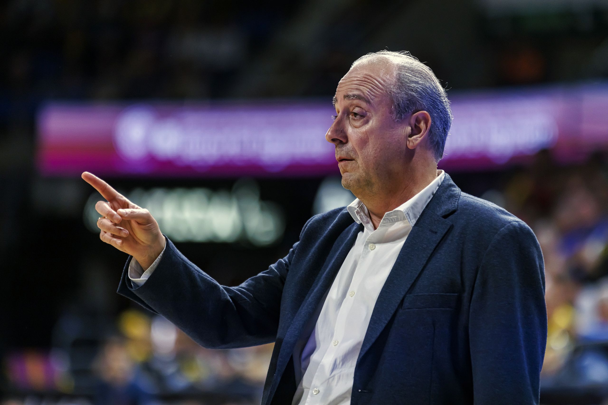 Txus Vidorreta durante el partido (ACB PHOTO - EMILIO COBOS)