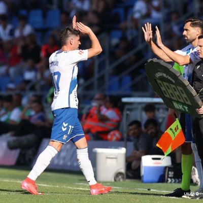 Waldo Rubio durante el cambio por Enric Gallego (La Liga)
