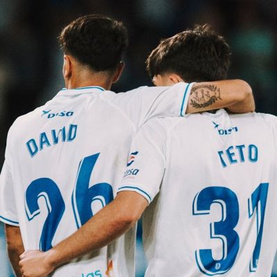 David Rodríguez y Teto celebran un gol (@davidrguezramos_)