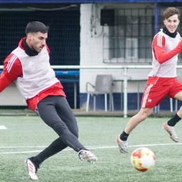 Fabio González entrenando con su nuevo club (RACING FERROL)