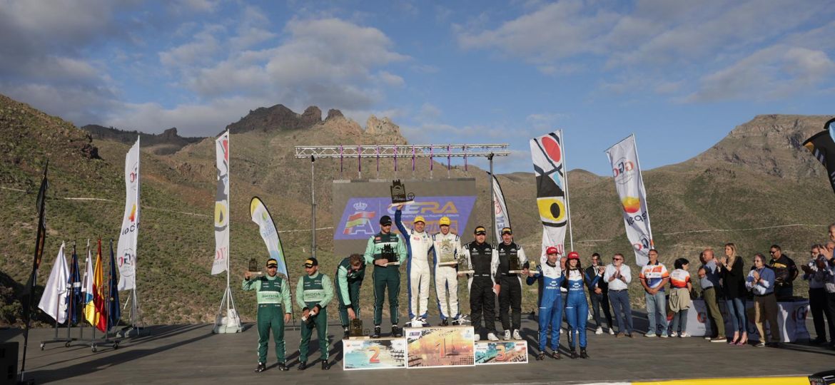 Podio del torneo (RALLYEVILLADEADEJE.COMO - FOTO: RAÚL S. REYES).