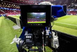 Visor de una cámara de televisión en un estadio de fútbol (LaLiga).