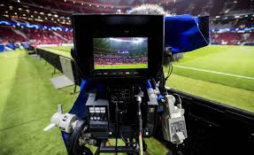 Visor de una cámara de televisión en un estadio de fútbol (LaLiga).