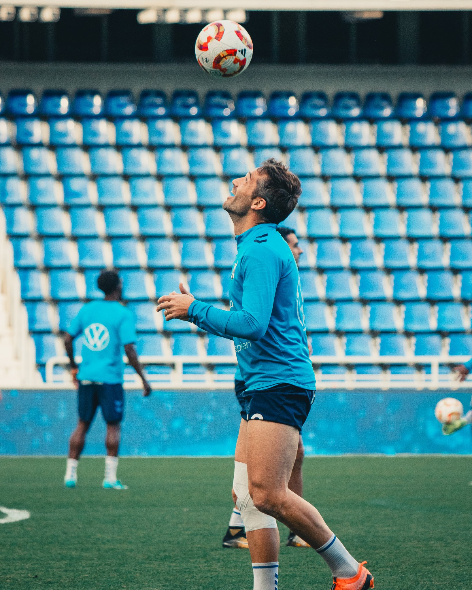 Aitor Sanz en el entrenamiento a puertas abiertas (@CDTOficial)