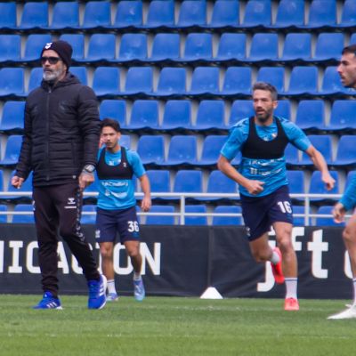 Aitor Sanz y Álvaro Cervera durante un entrenamiento (@CDTOficial)