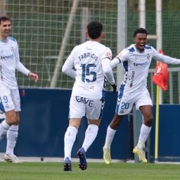 Alassan festejando el 0-1 en Tajonar (CD Tenerife)