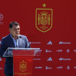 Alejandro Morales Mansito en el acto de presentación del España - Dinamarca (@rfef)