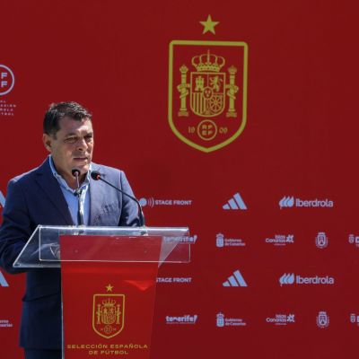 Alejandro Morales Mansito en el acto de presentación del España - Dinamarca (@rfef)