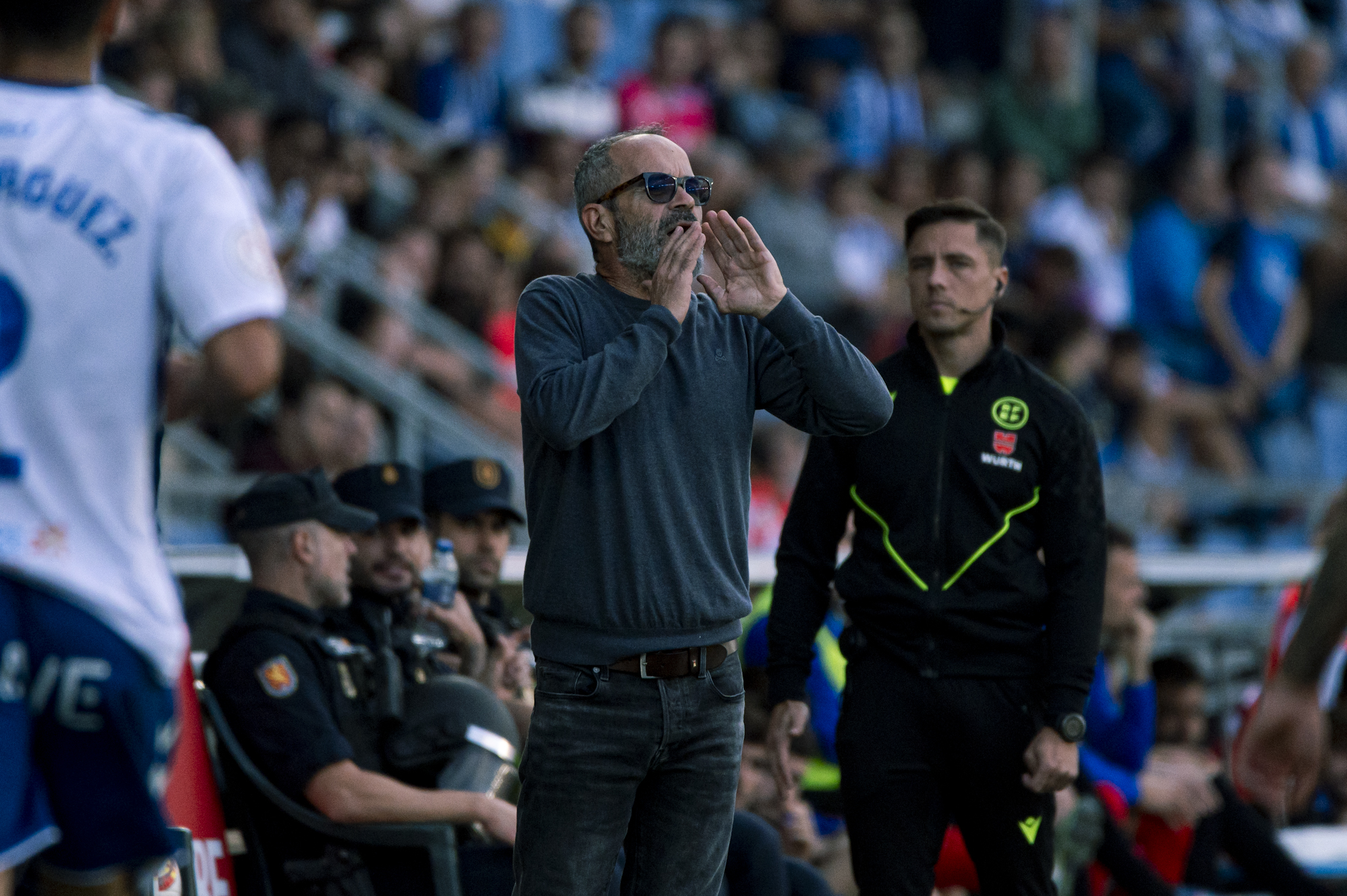 Álvaro Cervera en su redebut en el Heliodoro (San Acosta / CD Tenerife)