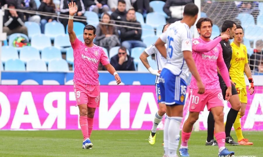 Ángel después de marcarle al Zaragoza (LA LIGA)