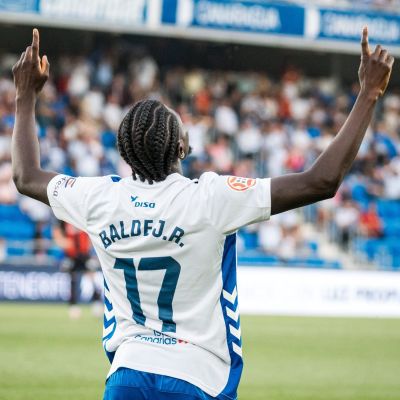 Balde Jr. celebra su gol en el Heliodoro (CD TENERIFE).