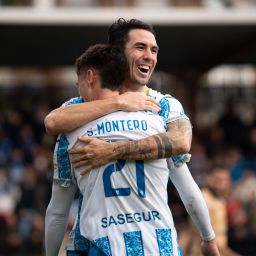 Celebración del gol ante el Guadalajara (Talavera CF)