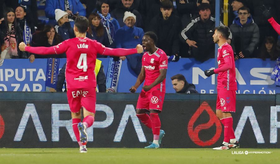 Celebración del gol de Diarra en Zaragoza (La Liga)