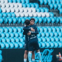 Los jugadores del Celta Fortuna celebran uno de los goles (@CANTEIRACELESTE).