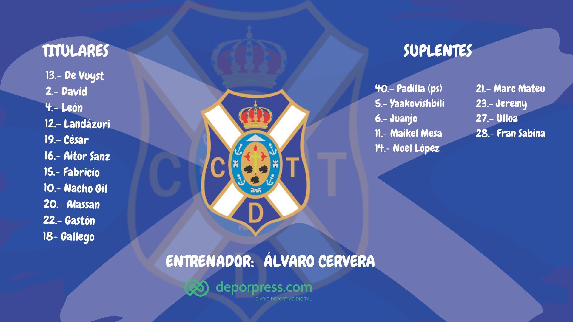 Alineación del Tenerife en Bilbao. (DEPORPRESS)