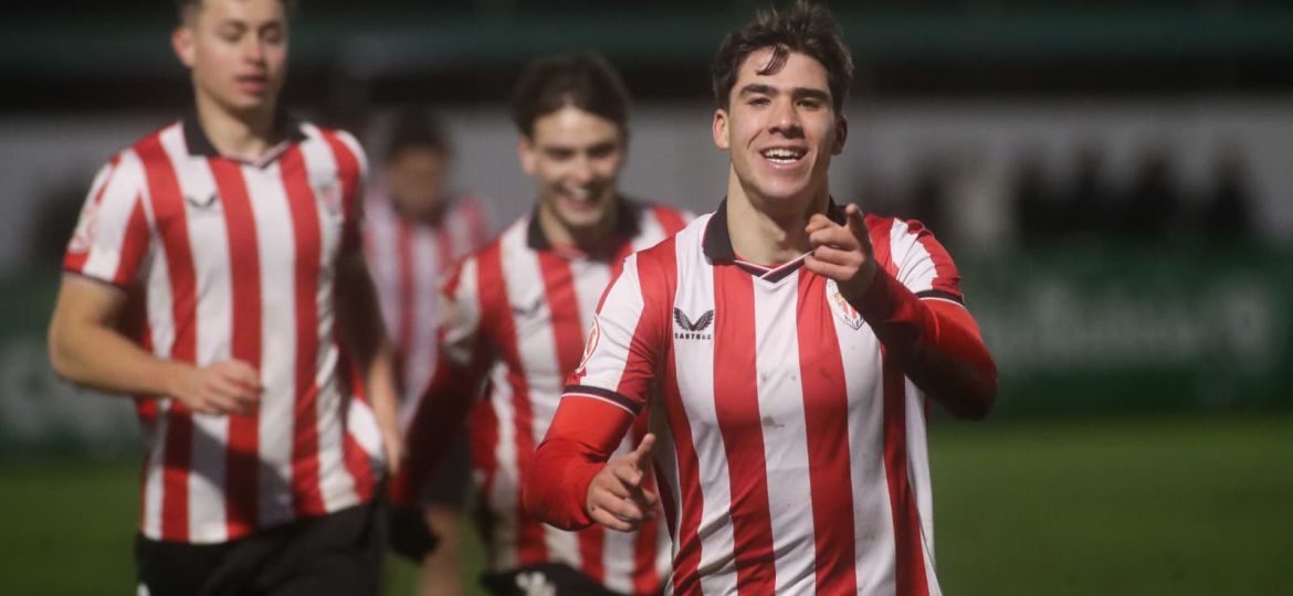 Eder García celebrando el gol (@AthleticClub)