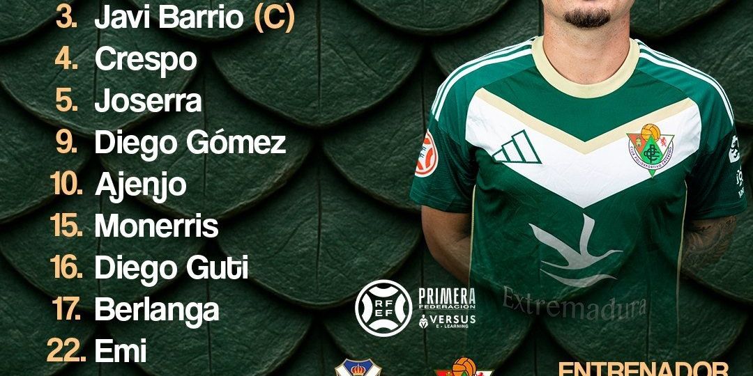 |Alineación del CP Cacereño contra el CD Tenerife. (CP CACEREÑO)