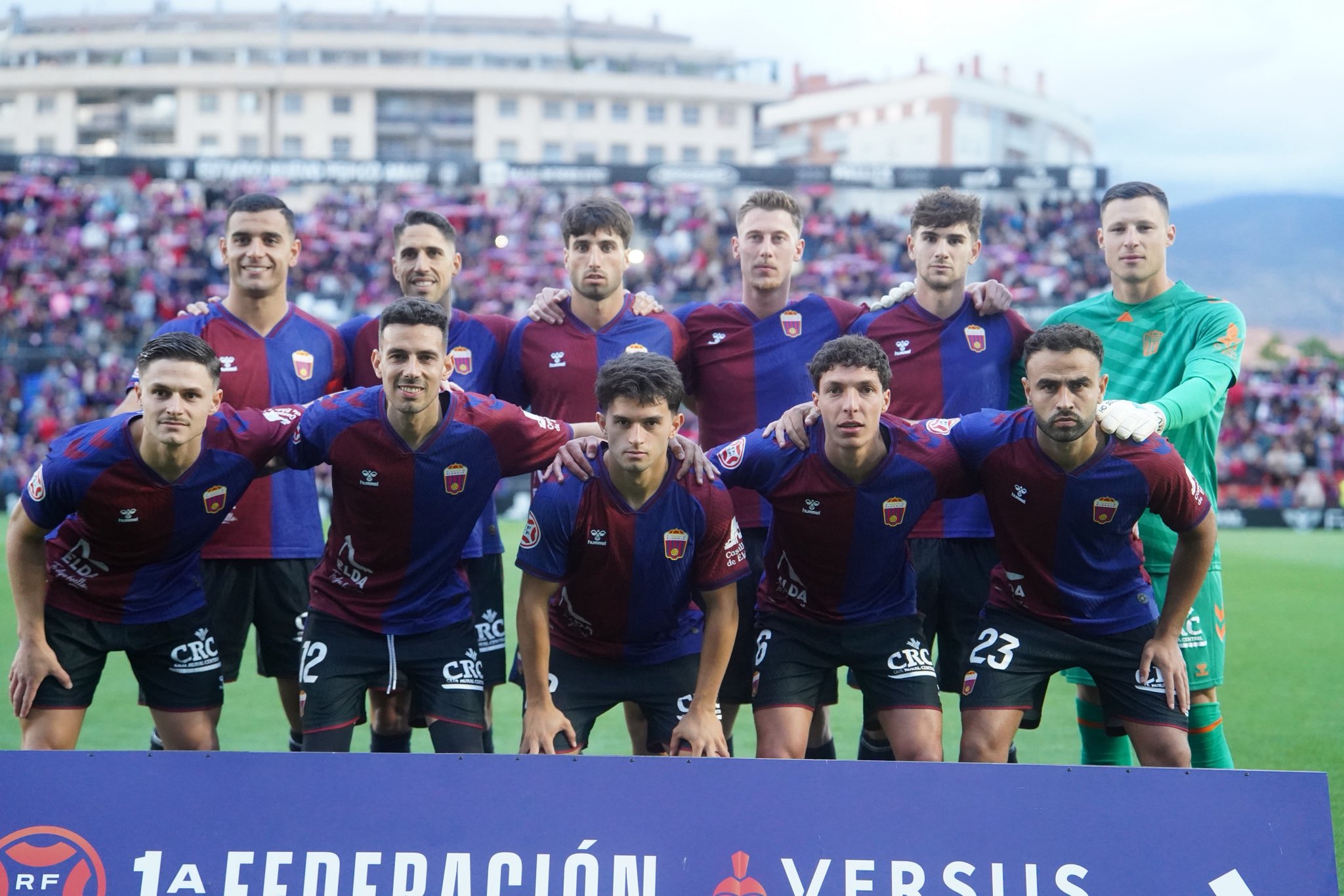 XI del Eldense ante el Atlético Madrileño (@CD_ELDENSE).