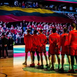 Imagen de la previa de iun partido del Rytas (CB CANARIAS)