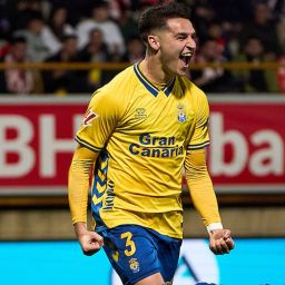 Mármol celebra el 0-1 (TINTAAMARILLA.ES).