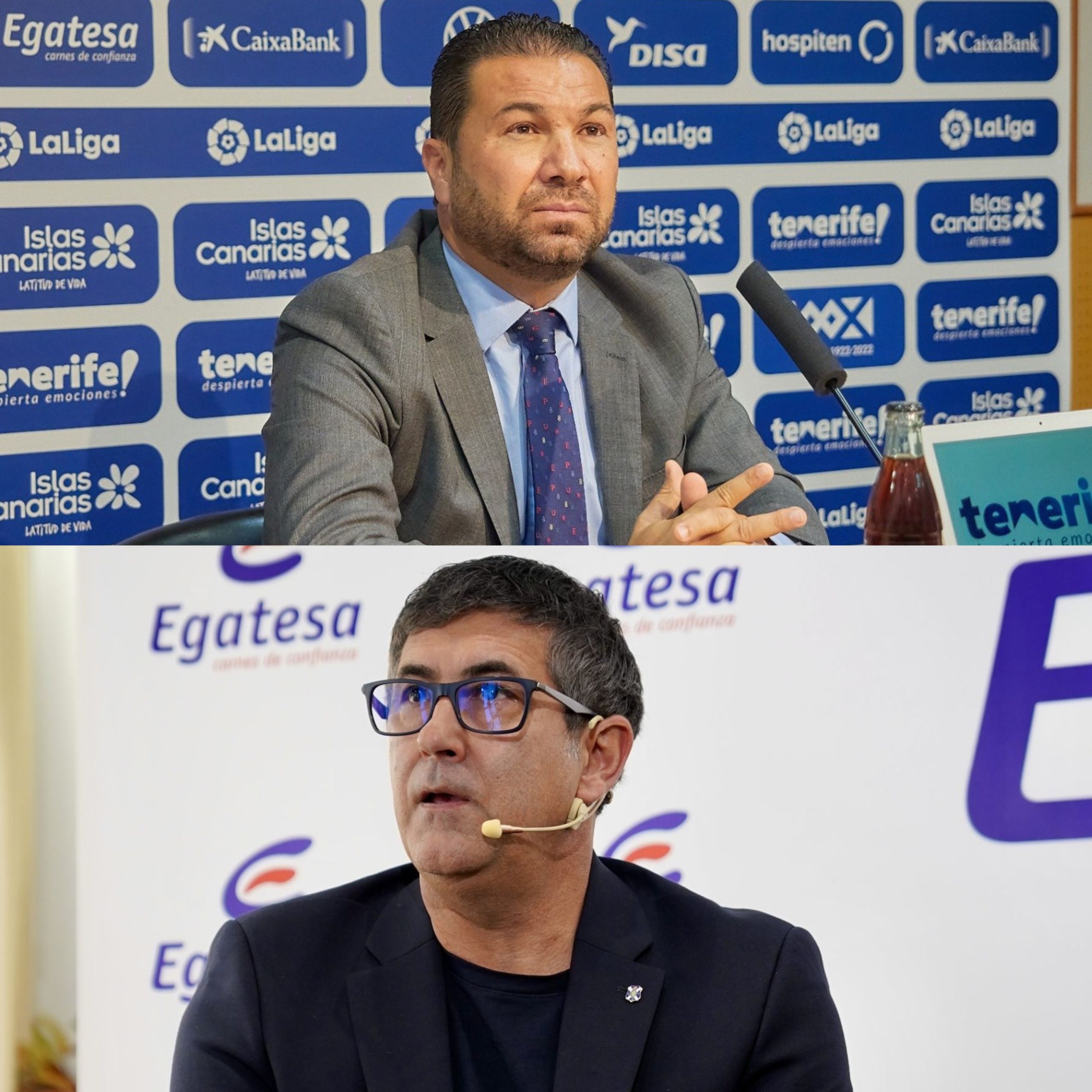 Juan Carlos Cordero (arriba) y Mauro Pérez (abajo), los dos últimos directores deportivo del Tenerife (CEDIDA)