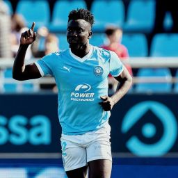 Mo Dauda celebrando su primer gol como celeste (@ibizaud)