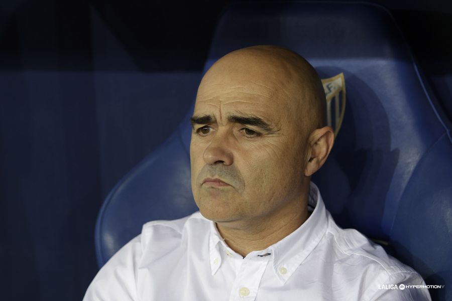 Óscar Gilsanz en el partido del Dépor en Málaga (La Liga)