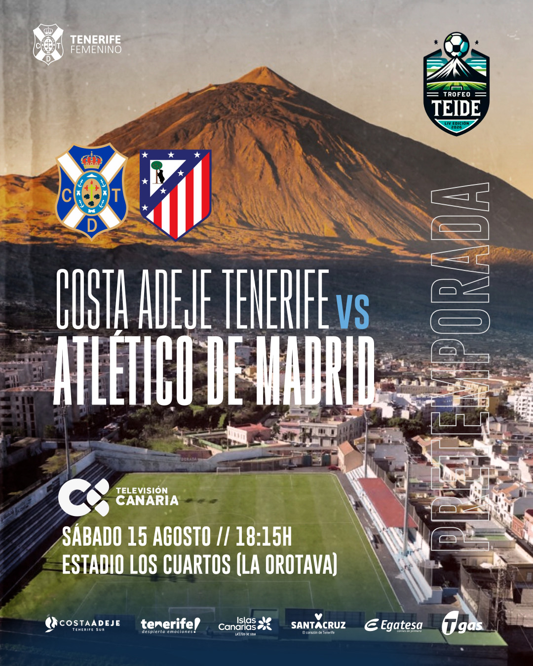 Cartel del CD Tenerife- Atlético de Madrid de pretemporada (CEDIDO)
