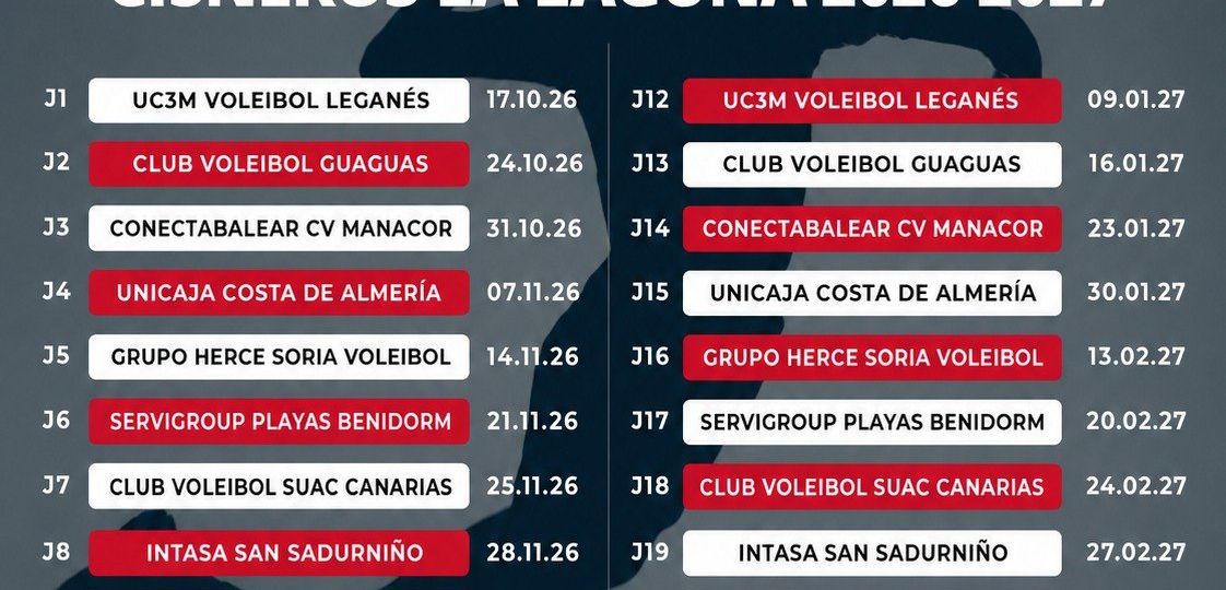 Calendario del Cisneros La Laguna 26/27 (CD CISNEROS ALTER)