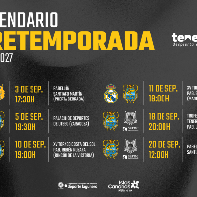 Calendario de pretemporada de La Laguna Tenerife (CB CANARIAS)