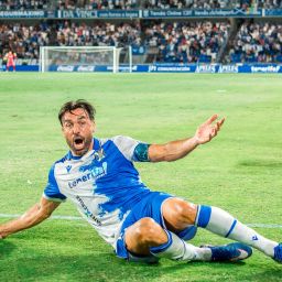 Gallego festeja un gol (CD TENERIFE).