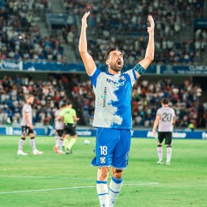 Gallego celebra su gol con la grada (CD TENERIFE).