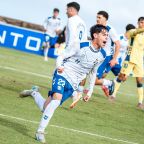 Celebración de uno de los goles en el derbi chico (CD TENERIFE).