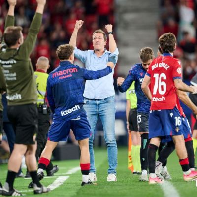 Ramis celebra el triunfo ante el Getafe (LALIGA).