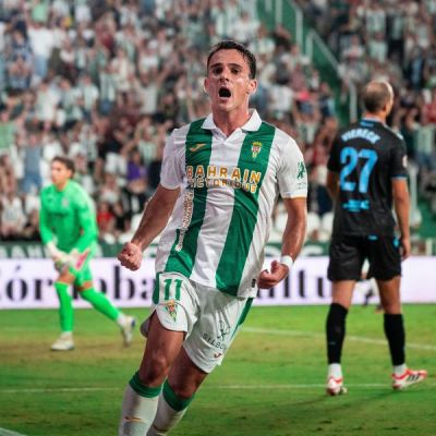 Celebración de uno de los goles del Córdoba (LALIGA).