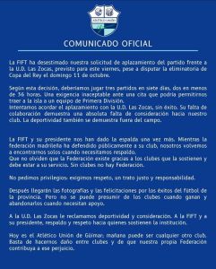 Comunicado del Atlético Unión Güímar (Atlético Unión Güímar)