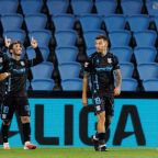 Nacho Gil celebra el empate (LALIGA).