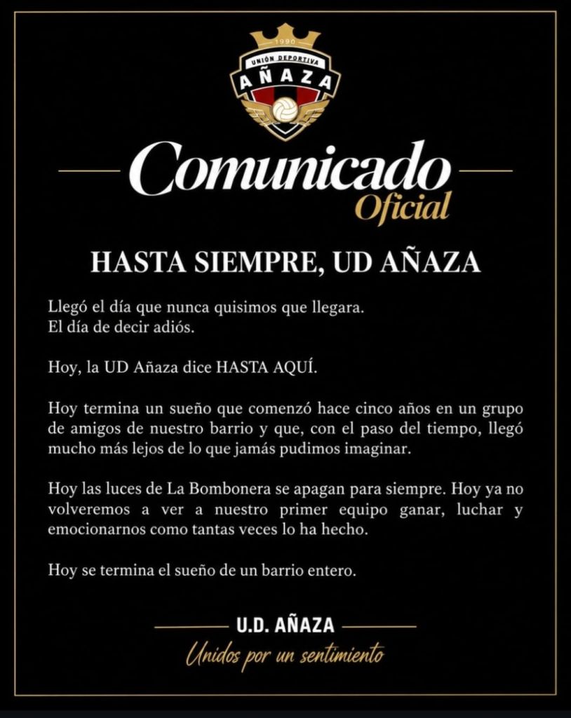 Comunicado del Añaza (UD AÑAZA)