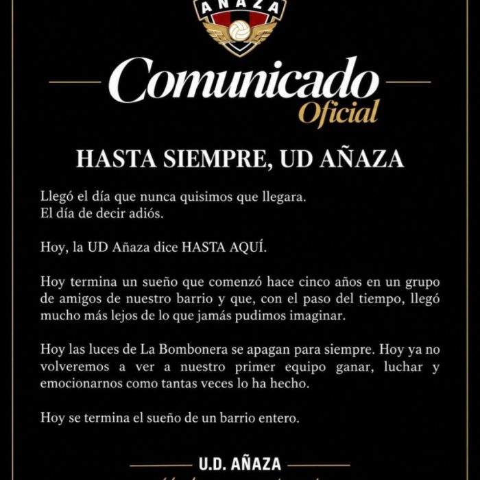La UD Añaza anuncia su adiós y pone fin a su proyecto deportivo